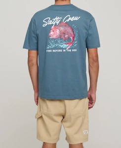 Clothing: Salty Crew Snapper Premium SS Tee-Dark Slate