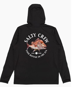 Salty Crew Snap Attack Hood Sunshirt-Black