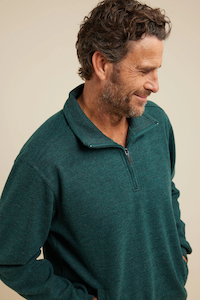 Breakaway Jude Half Zip Sweater-Deep Emerald