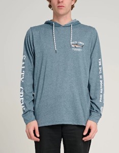 Salty Crew Bruce Hood LS Tee-Dark Slate