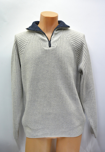 Clothing: Berlin 1/4 Zip Jumper-Oatmeal