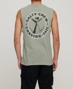 Salty Crew Tailgate Mucle Tank-Kelp Green