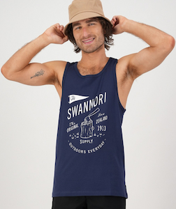 Swanndri Chopping Singlet-Navy/White