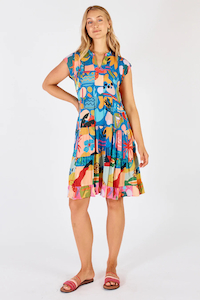 Lulalife Solana Tiered Dress-Ocean