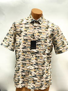 Berlin Hawaii Print SS Shirt-Sand