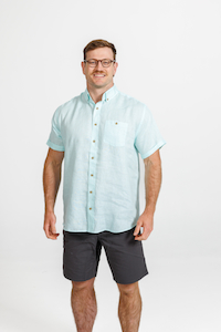 Lifestyle SS Linen Shirt-Lite Blue