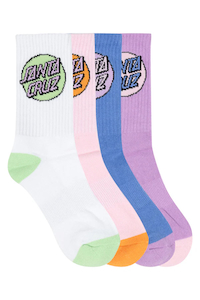 Santa Cruz Girls Other Dot Socks 4Pk-2-8