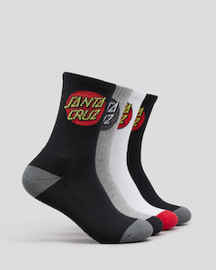 Santa Cruz Classic Dot 4Pk Crew Socks-Multi