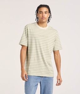 Riders Relaxed Tee-Sage Stripe