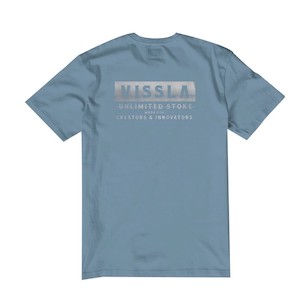 Vissla Blockhead Organic S/S Tee-Faded Denim