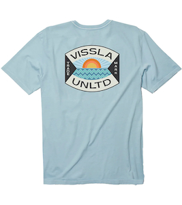 Vissla Offshore SS Pocket Tee-Ice Blue