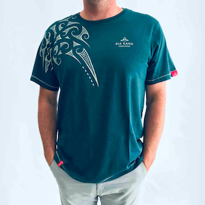 Kia Kaha Men’s Ngaru Tee-Teal