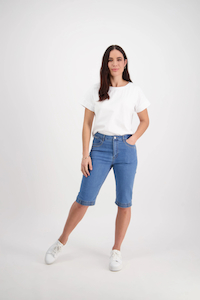 Vassalli Contast Stitch Denim Short-Light Denim