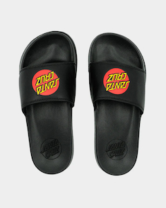 Santa Cruz Classic Dot Boys Slides-Black