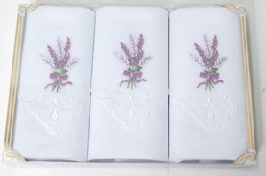 Ladies Embroidered Handkerchiefs – Lavander