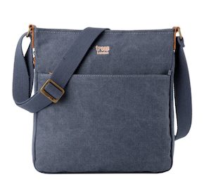 Troop London Classic Zip Top Shoulder Bag – Blue