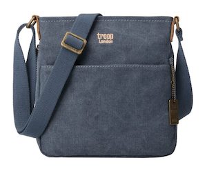 Clothing: Classic Small Zip Top Shoulder Bag – Blue