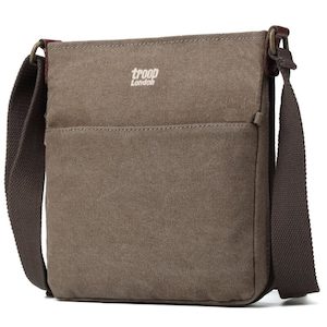 Troop Classic Small Zip Top Shoulder Bag-Brown