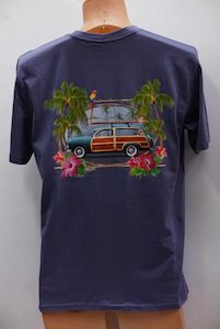 Men’s Vintage Woody Tee-Blue Grey