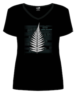 Wild Kiwi Women’s Silver Fern Tee-Black