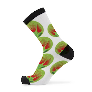 Pohutakawa Print Bamboo Socks