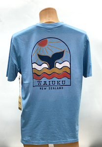 Waiuku Whale Tail Tee-Sky