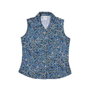 Ladies Sleeveless Bush Banana Blue Top