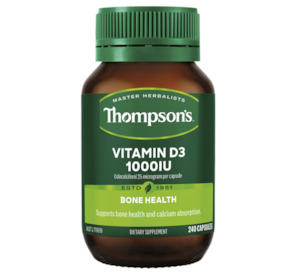 Thompson‘s Vitamin D3 1000iu 240 Capsules (2026.03)