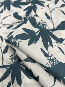 Printed Rayon: Designer Rayon - Smoke Blue - 140cm