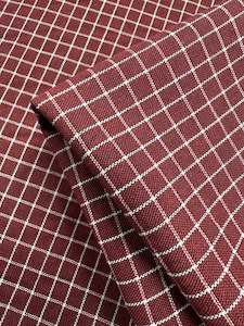 Linen Rayon Grid - Cabernet - 145cm