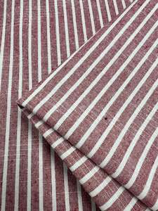 Linen Cotton - Earth Red Stripe - 145cm