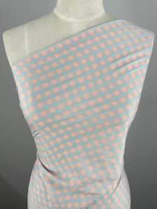 Cotton Poly - Pale Pink & Blue Gingham - 150cm