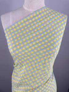 Cotton Poly - Blue & Yellow Gingham - 150cm