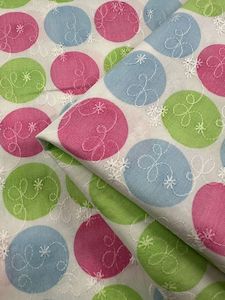 Textured Cotton: Embroidered Printed Cotton - Candy - 112cm