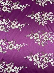 Embroidered Lace - Plum - 150cm