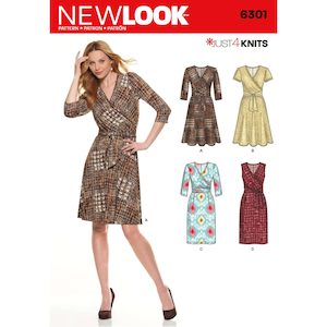 Pattern - New Look - 6301 - Misses’ Mock Wrap Knit Dress