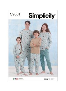 Pattern - Simplicity - S9861 -Children’s, Teens’ and Adults’ Knit Loungewear