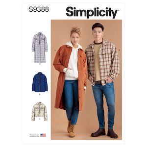 Sewing Patterns: Pattern - Simplicity - S9388 - Unisex Shirt Jackets