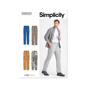 Sewing Patterns: Pattern - Simplicity - S9693 - Men’s Cargo Trousers