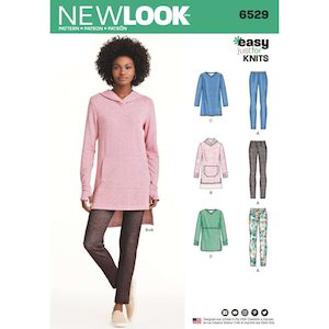 Sewing Patterns: Pattern - New Look - 6529 - Misses’ Knit Tunics and Leggings