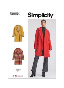 Sewing Patterns: Pattern - Simplicity - S9854 - Misses’ Lined Coat for American Sewing Guild