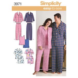 Pattern - Simplicity - S3971 - Unisex Pyjamas and Knit Tank Top (XL- XXXL)