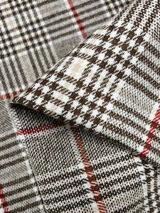 Wool Flannel - Cocoa  Plaid - 150cm