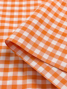 Gingham Cotton: Cotton Gingham - Mid Orange - 112cm