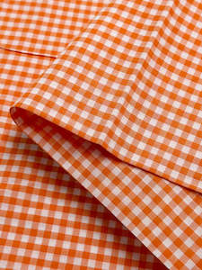 Gingham Cotton: Cotton Gingham Mini - Orange - 112cm