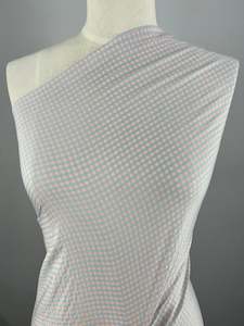 Gingham Cotton: Cotton Poly - Mini Gingham Pale Pink & Blue - 150cm