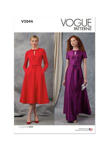 Pattern - Vogue - V2044 -  Misses’ Dress with Sleeve and Length Variations