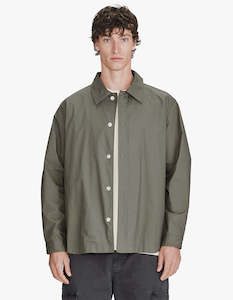 Mens Relaxed Fit L/S Poplin Shirt - Olive