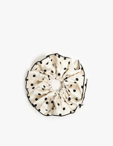 Superette Large Satin Scrunchie - Black Spot