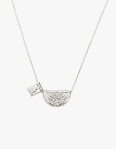 Lotus and Little Buddha Short Necklace - Silver